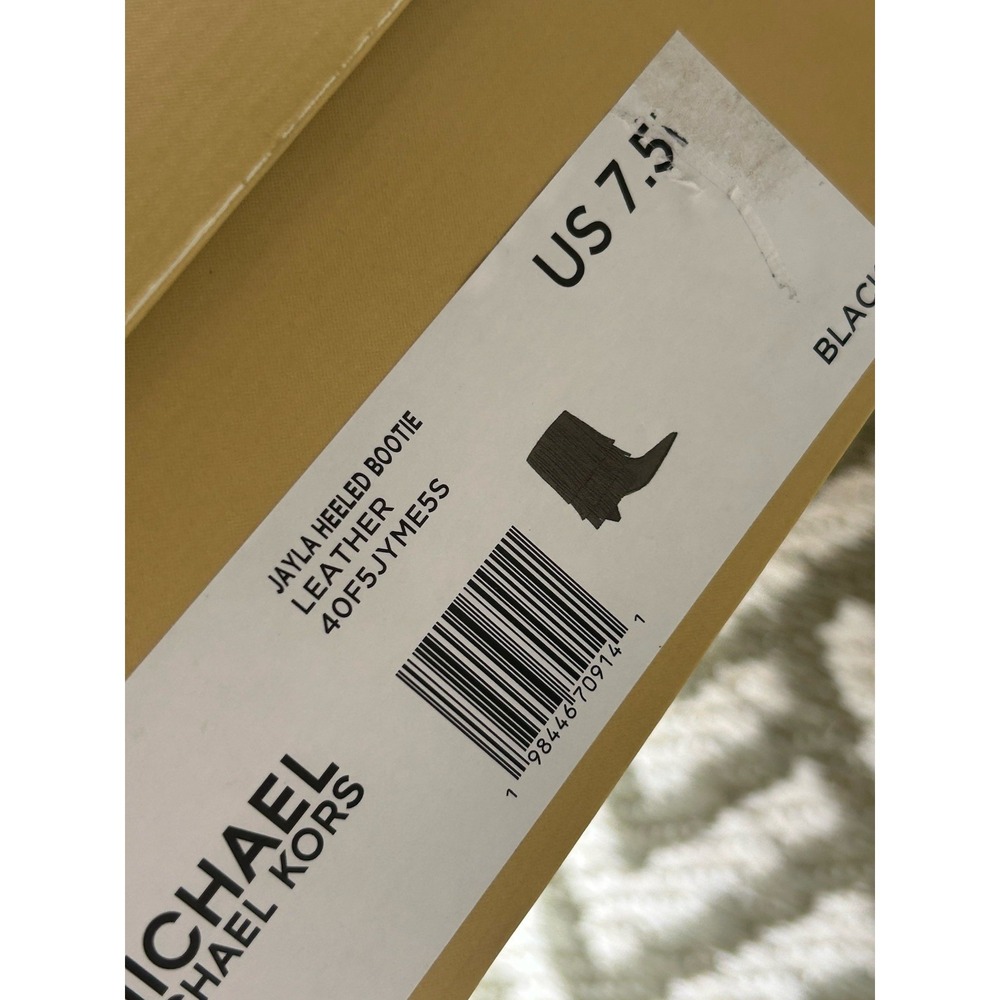 $298 NEW! Michael Kors Woman's Boots Jayla Heeled Bootie Fringe Kitten Heel 7.5 - Picture 6 of 6